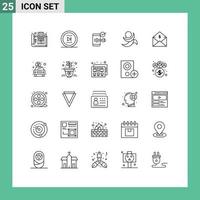 Group of 25 Modern Lines Set for crypto golos onward security open Editable Vector Design Elements