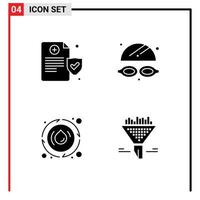 User Interface Pack of Basic Solid Glyphs of health energy goggles droop data Editable Vector Design Elements