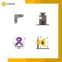 4 iconos planos vectoriales temáticos y símbolos editables de elementos de diseño vectorial editables de signo de cáncer de apartamento indígena de la ciudad de australia vector
