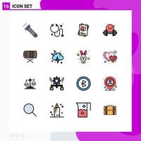 16 Creative Icons Modern Signs and Symbols of instrument sport passpoet dumb dumbbell Editable Creative Vector Design Elements