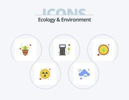 Ecology And Environment Flat Icon Pack 5 Icon Design. leaves. environment. growing. pump. oil vector