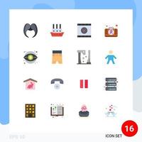 16 Thematic Vector Flat Colors and Editable Symbols of business case vessel kit web Editable Pack of Creative Vector Design Elements