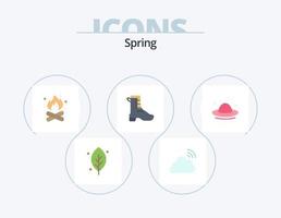 paquete de iconos planos de primavera 5 diseño de iconos. primavera. correr. clima. actividad. caliente vector