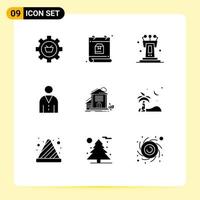 Modern Set of 9 Solid Glyphs and symbols such as people human schedule avatar speech Editable Vector Design Elements
