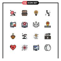 16 iconos creativos signos y símbolos modernos de tuberías ingredientes de potencia idea de bombilla elementos de diseño de vectores creativos editables