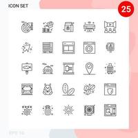 25 Thematic Vector Lines and Editable Symbols of cinema iot sprinkier internet of things ac Editable Vector Design Elements