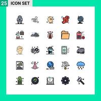 Universal Icon Symbols Group of 25 Modern Filled line Flat Colors of earth point optimistic location ireland Editable Vector Design Elements