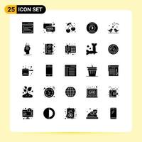 Set of 25 Modern UI Icons Symbols Signs for snooker game news football farming Editable Vector Design Elements