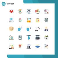 Pictogram Set of 25 Simple Flat Colors of search database investment sport system update Editable Vector Design Elements