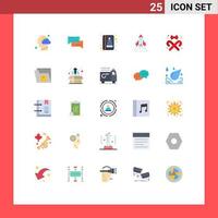 Modern Set of 25 Flat Colors and symbols such as startup rocket communication communication address Editable Vector Design Elements