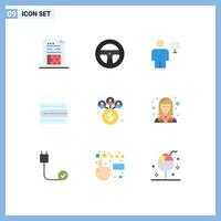 9 Creative Icons Modern Signs and Symbols of management towel avatar cleaning screen Editable Vector Design Elements