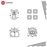 Universal Icon Symbols Group of 4 Modern Filledline Flat Colors of agriculture fruit grid view summer Editable Vector Design Elements