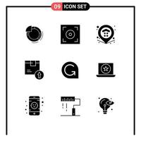 9 Creative Icons Modern Signs and Symbols of coin product map logistic box Editable Vector Design Elements