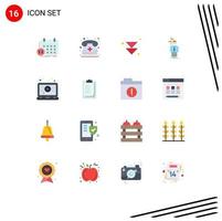 Group of 16 Flat Colors Signs and Symbols for ads decision phone choose arrow Editable Pack of Creative Vector Design Elements