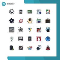 conjunto de 25 iconos de interfaz de usuario modernos signos de símbolos para elementos de diseño de vector editables de documento de edición de dinero de archivo de grupo