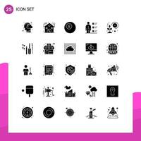Modern Set of 25 Solid Glyphs and symbols such as farmer professional sale personal checklist Editable Vector Design Elements