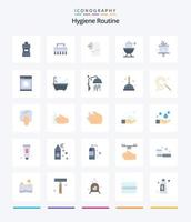 Creative Hygiene Routine 25 Flat icon pack  Such As shower. bathroom. paper. basin. toilet vector