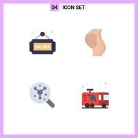 Pack of 4 Modern Flat Icons Signs and Symbols for Web Print Media such as fitness search tag baby molecule Editable Vector Design Elements