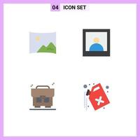 4 Creative Icons Modern Signs and Symbols of cinema can panorama business pollution Editable Vector Design Elements