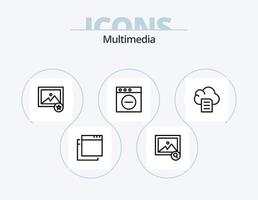 paquete de iconos de línea multimedia 5 diseño de iconos. . carpeta. . aplicaciones vector