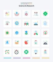 paquete de iconos planos de ciencia creativa 25 como agregar. aprendiendo. matraz. fórmula. imán vector