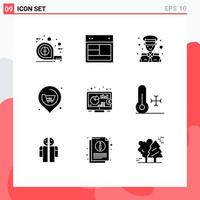 Pictogram Set of 9 Simple Solid Glyphs of investment real website next transportation Editable Vector Design Elements