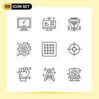 9 Creative Icons Modern Signs and Symbols of gird security internet of things lock dollar Editable Vector Design Elements