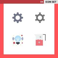 Pack of 4 Modern Flat Icons Signs and Symbols for Web Print Media such as cog solution cog idea beverage Editable Vector Design Elements