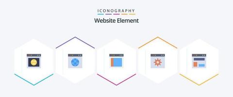 Website Element 25 Flat icon pack including blog layout. webpage. divide. internet. website vector