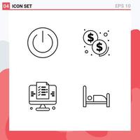 4 Creative Icons Modern Signs and Symbols of basic page power investment website Editable Vector Design Elements