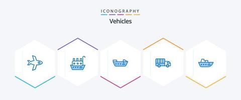 Vehicles 25 Blue icon pack including . vessel. speed. speed. truck vector