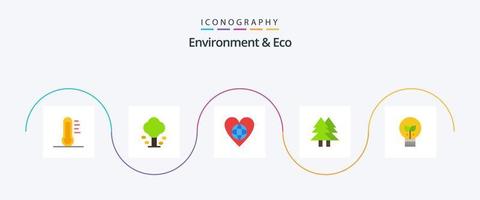 paquete de iconos de medio ambiente y eco plano 5 que incluye medio ambiente. Navidad. verano. como. mundo vector