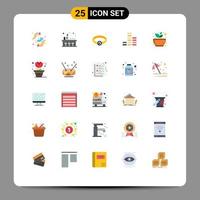 Universal Icon Symbols Group of 25 Modern Flat Colors of calm grinding party multimedia music Editable Vector Design Elements