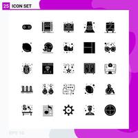 25 Universal Solid Glyphs Set for Web and Mobile Applications thanksgiving hat sketching fashion options Editable Vector Design Elements