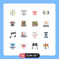 paquete de iconos de vector de stock de 16 signos y símbolos de línea para música de autoridad instrumento de bebé acordeón paquete editable de elementos creativos de diseño de vectores