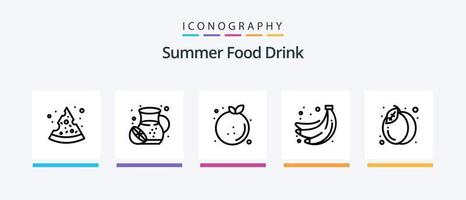 Summer Food Drink Line 5 Icon Pack Including sweet. ice cream. holiday. summer. brochette. Creative Icons Design vector