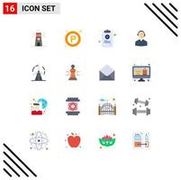 Set of 16 Modern UI Icons Symbols Signs for man consulting chart business symptom Editable Pack of Creative Vector Design Elements