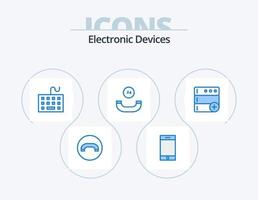 Devices Blue Icon Pack 5 Icon Design. . database. equipment. base. call vector