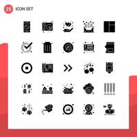 Stock Vector Icon Pack of 25 Line Signs and Symbols for grid email protect communication address Editable Vector Design Elements