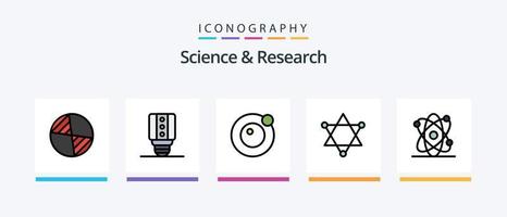 Science Line Filled 5 Icon Pack Including . light. solar. lamp. sun. Creative Icons Design vector