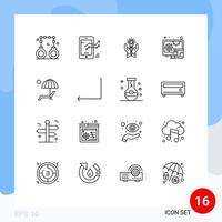 16 iconos creativos signos y símbolos modernos de elementos de diseño vectorial editables a mano de marketing de estadísticas adaptables vector