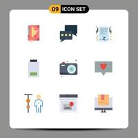 Universal Icon Symbols Group of 9 Modern Flat Colors of father status bill low battery Editable Vector Design Elements