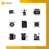 User Interface Pack of 9 Basic Solid Glyphs of pros and cons relax board cosmetic beauty Editable Vector Design Elements