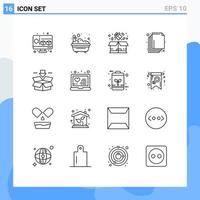 16 Thematic Vector Outlines and Editable Symbols of save box package arrow layer Editable Vector Design Elements