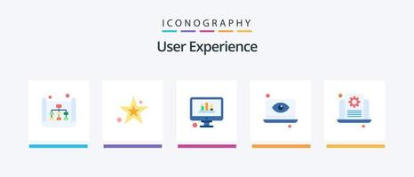 User Experience Flat 5 Icon Pack Including development. eye. edit tools. laptop. laptop. Creative Icons Design vector