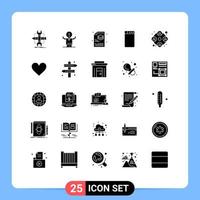 Universal Icon Symbols Group of 25 Modern Solid Glyphs of team washing person machine file Editable Vector Design Elements