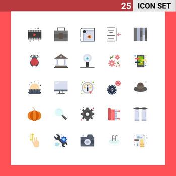 25 Thematic Vector Flat Colors and Editable Symbols of ladybug bug game gird text Editable Vector Design Elements