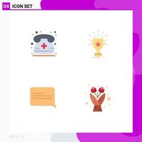 4 Creative Icons Modern Signs and Symbols of call chat phone prize message Editable Vector Design Elements