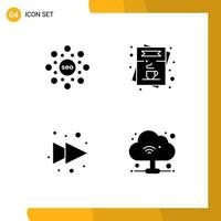 Group of Modern Solid Glyphs Set for globe arrow rank list right Editable Vector Design Elements