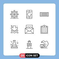 9 Creative Icons Modern Signs and Symbols of contact full devices down strip Editable Vector Design Elements